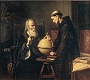 Galileo All'Università di Padova dimostrando le nuove teorie astronomiche. Artista Felix Parra, Messico. Data di creazione 1873 Supporti Tela, Colore ad olio (Oscar Mario Zatta)